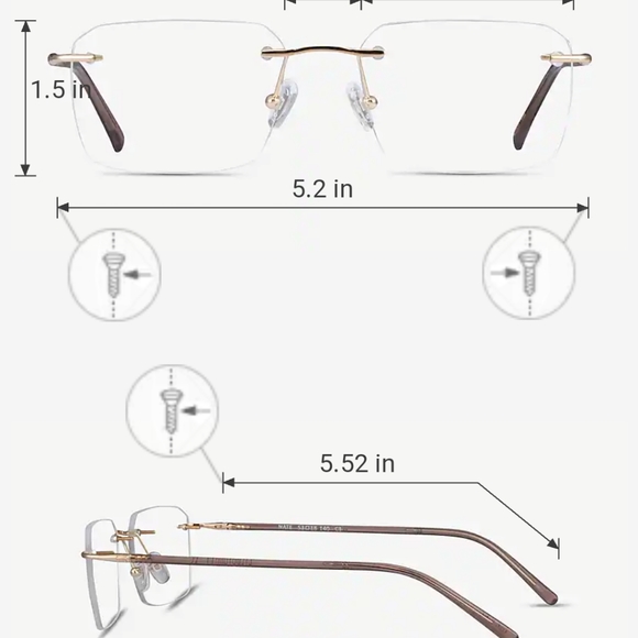 NEW Rimless Glasses - Picture 7 of 9